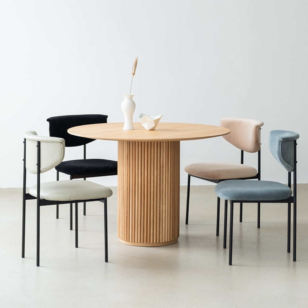 Table à manger ronde en bois massif Marie 