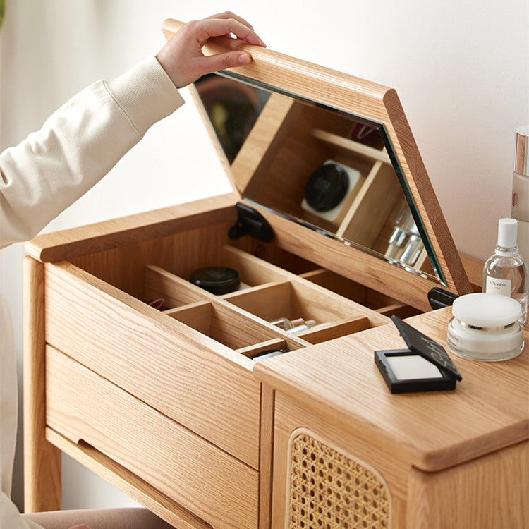 Coiffeuse et tabouret Freya en bois massif 