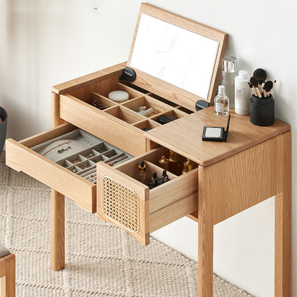 Coiffeuse et tabouret Freya en bois massif 