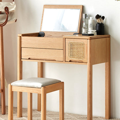 Coiffeuse et tabouret Freya en bois massif 