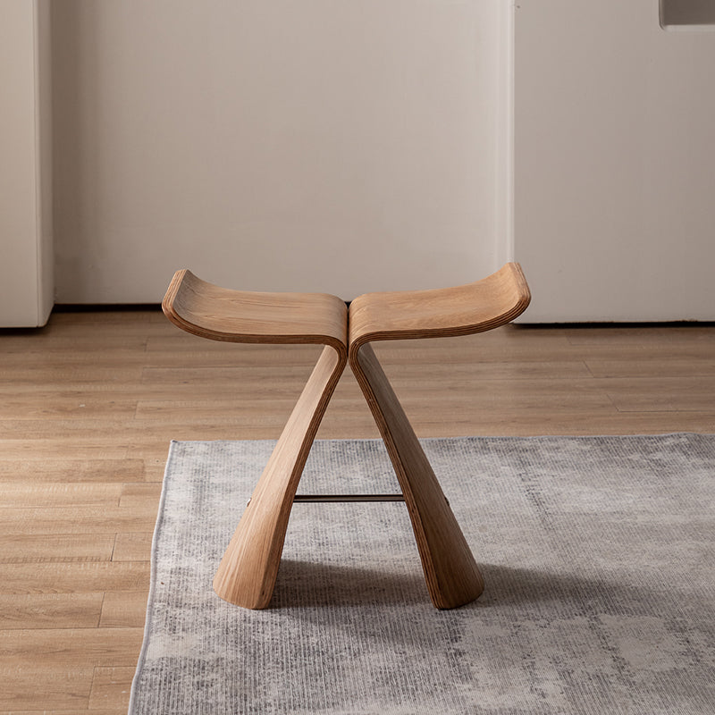 Tabouret d'appoint papillon en bois courbé