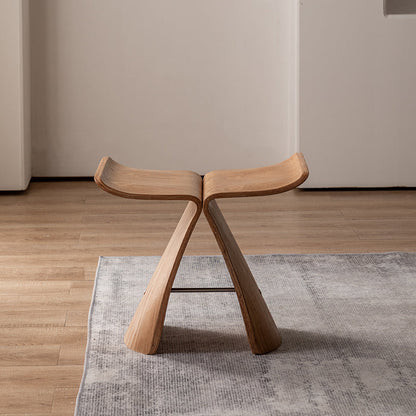 Tabouret d'appoint papillon en bois courbé