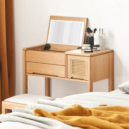 Coiffeuse et tabouret Freya en bois massif 