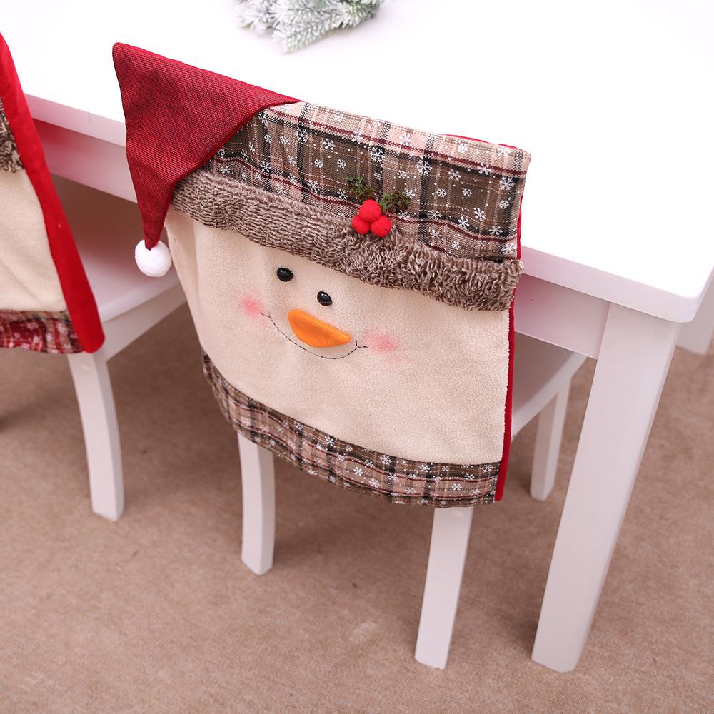 Housse de chaise de Noël (lot de 2) - Bonhomme de neige