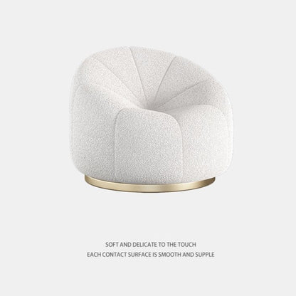 Fauteuil tonneau large en velours Berinhard