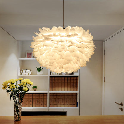 Pendentif géométrique unique Manrique avec des accents de plumes