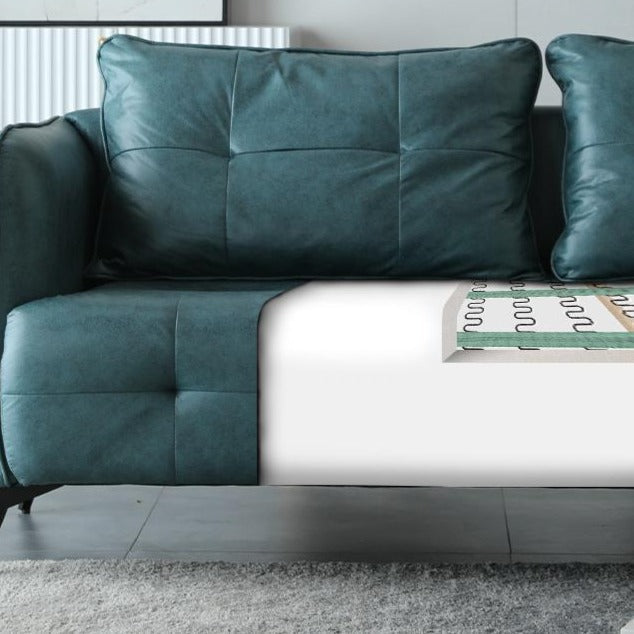 Canapé à accoudoirs carrés en similicuir Lesa