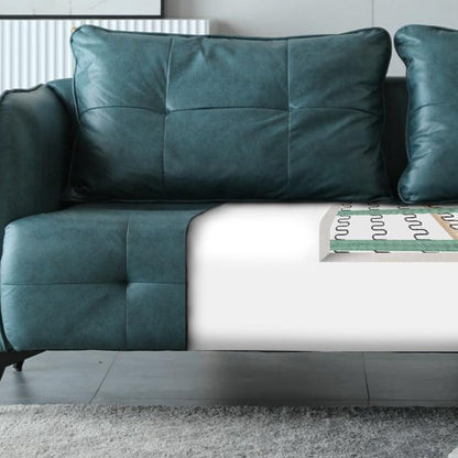 Canapé à accoudoirs carrés en similicuir Lesa