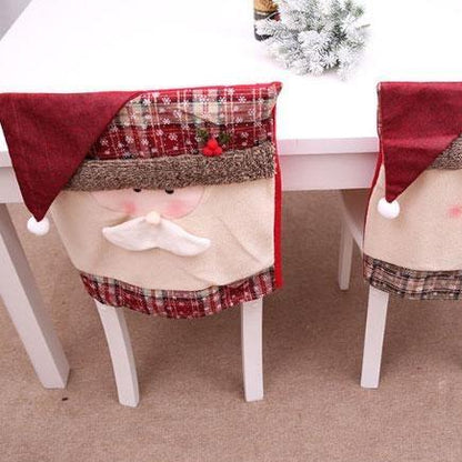 Housse de chaise de Noël (lot de 2) - Bonhomme de neige