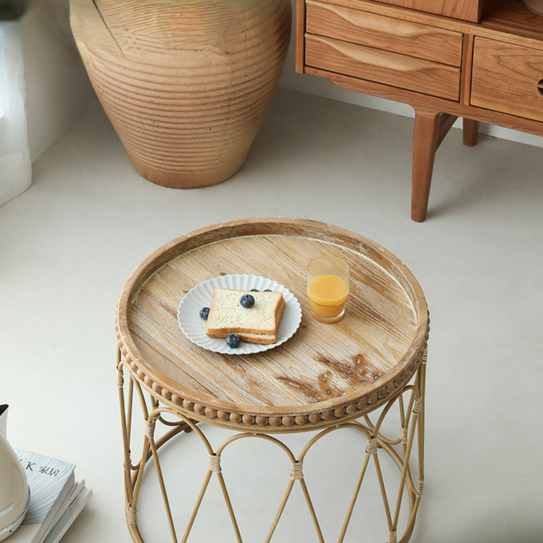 Table d'appoint ronde en rotin Herdis