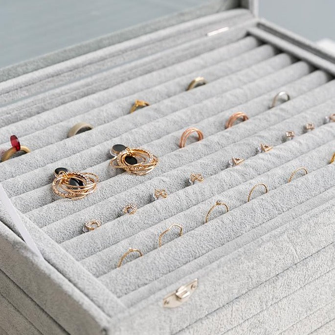 Boîte à bijoux avec plateau en faux verre