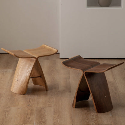 Tabouret d'appoint papillon en bois courbé