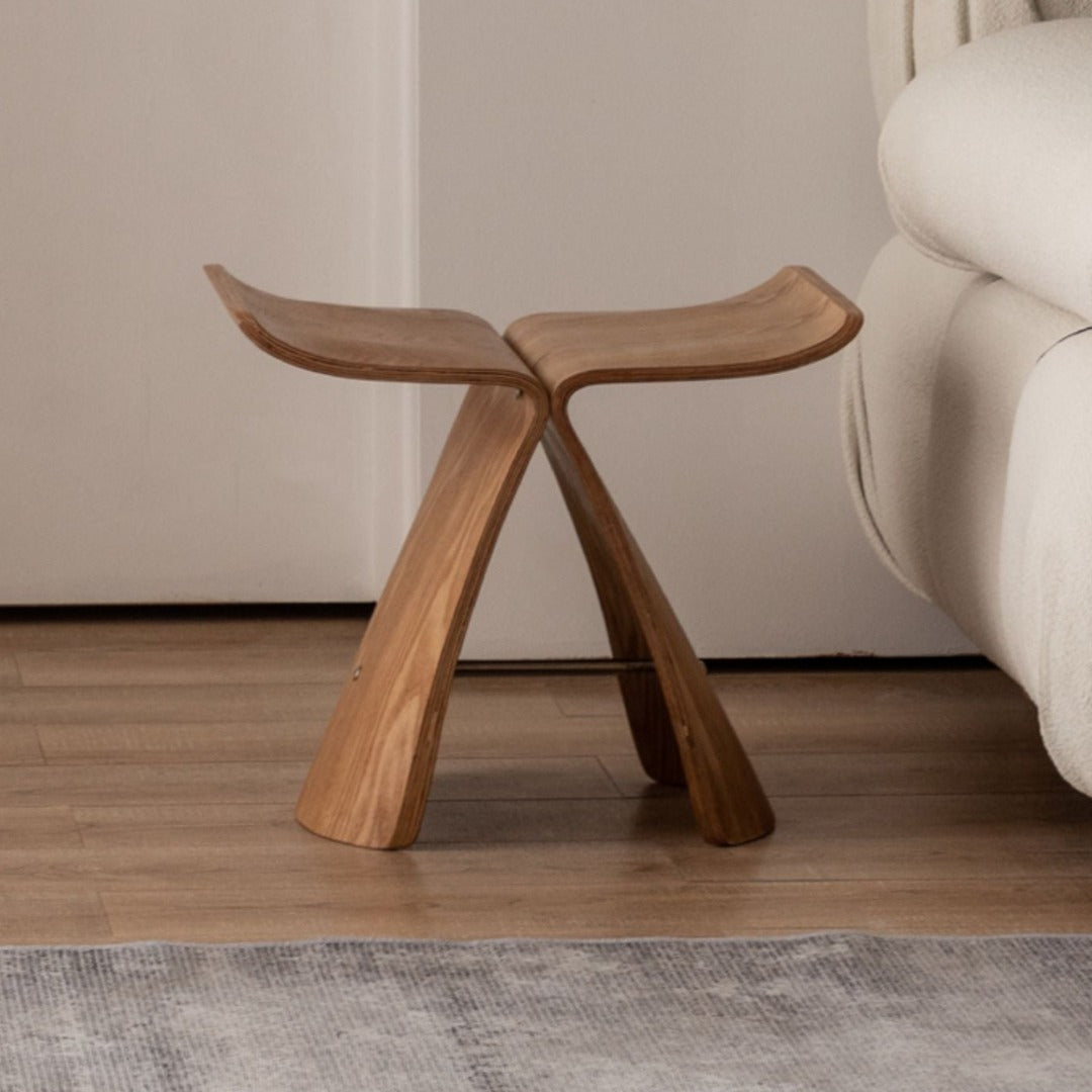 Tabouret d'appoint papillon en bois courbé
