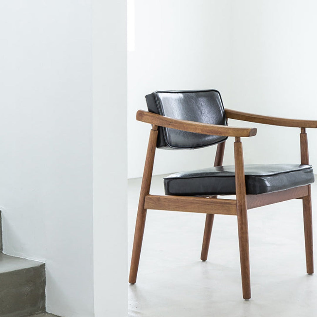 Fauteuil rembourré en bois massif Eastyle