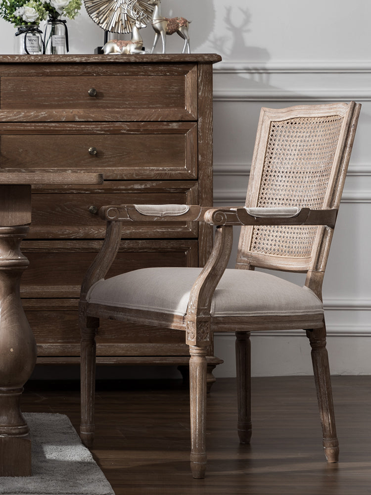 Chaise de salle à manger rétro française EMILIA Queen Ann