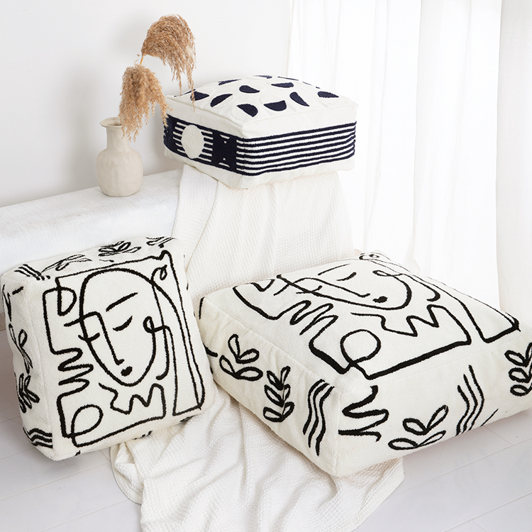 Pouf rond de sol Gaven