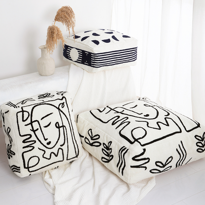 Pouf rond de sol Gaven