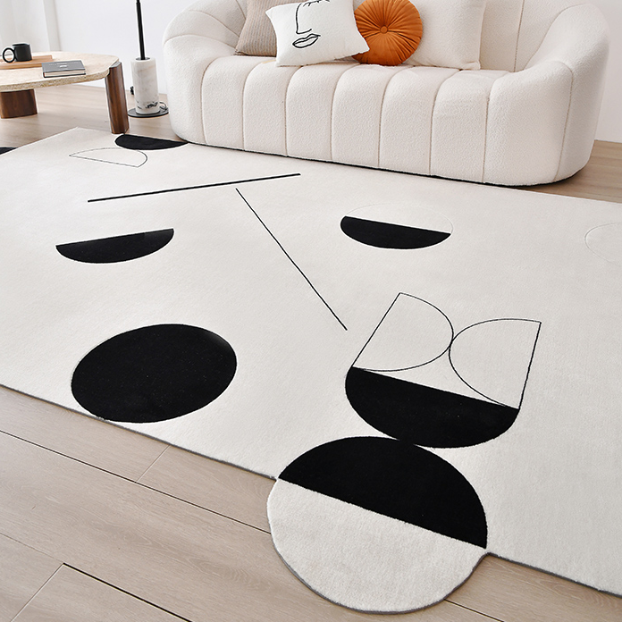 Tapis géométrique noir/blanc Avicia
