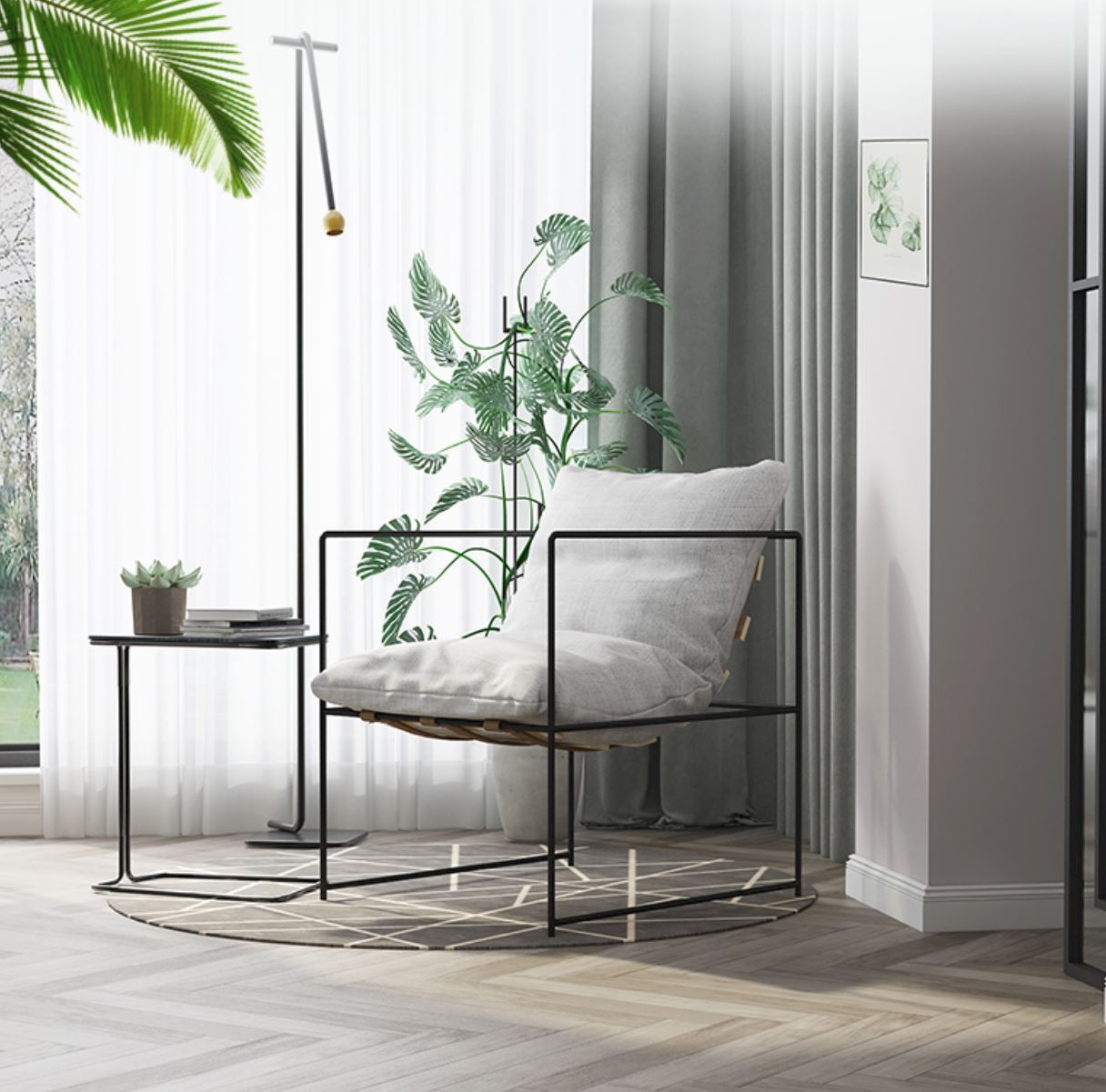 Chaise filaire minimaliste nordique scandinave LAYLA