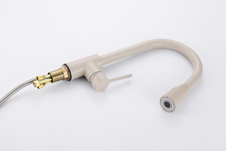 Robinet extensible moderne BLAISE couleur nude mat