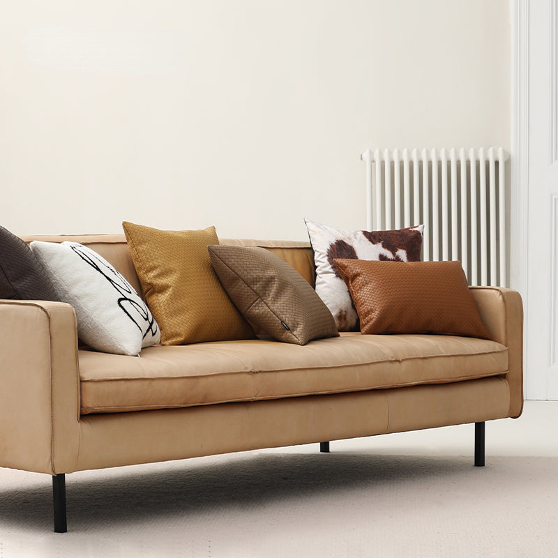 Housse de coussin et insert en cuir tressé