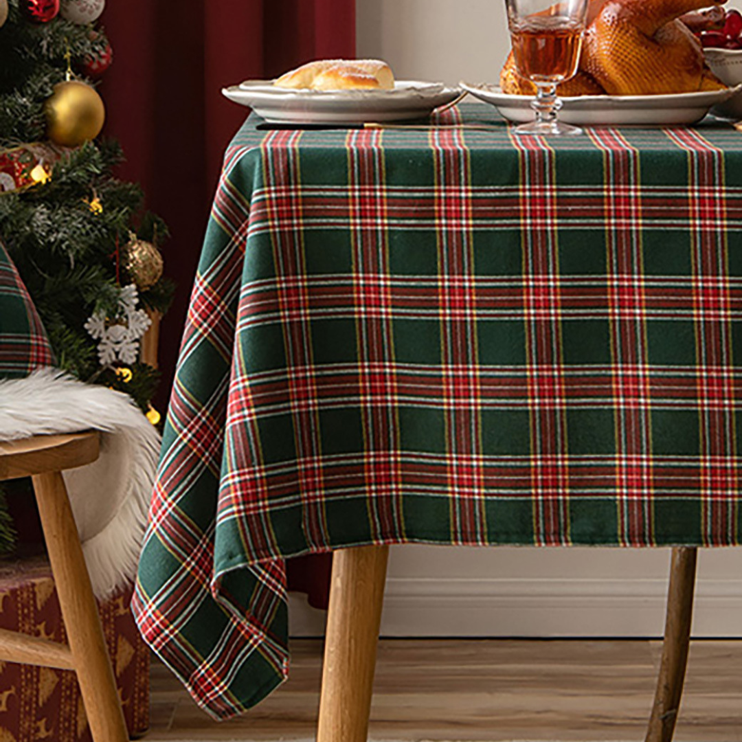 Nappe de Noël à carreaux vichy