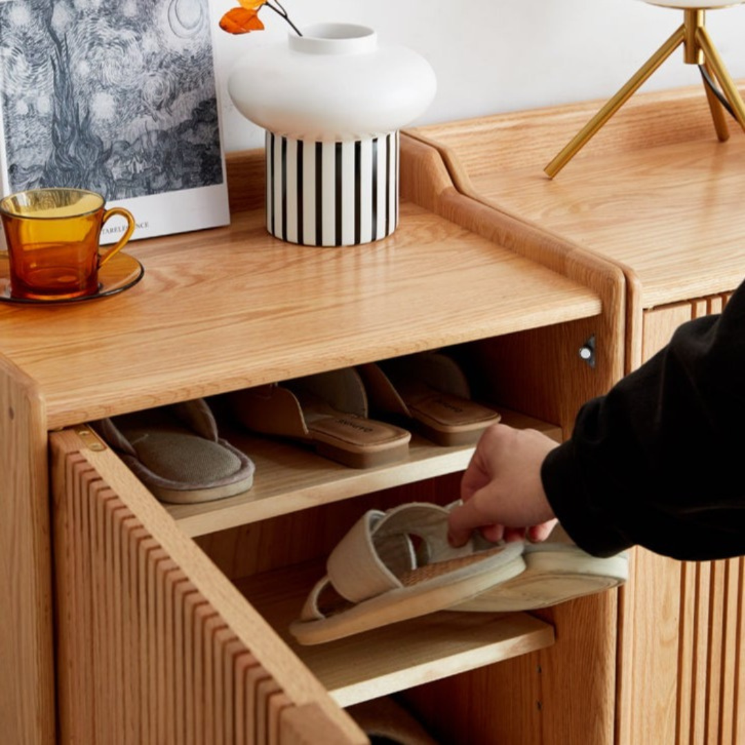 Meuble à chaussures en bois massif Glidden