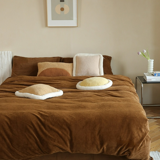 Ensemble de draps en velours corail Holly