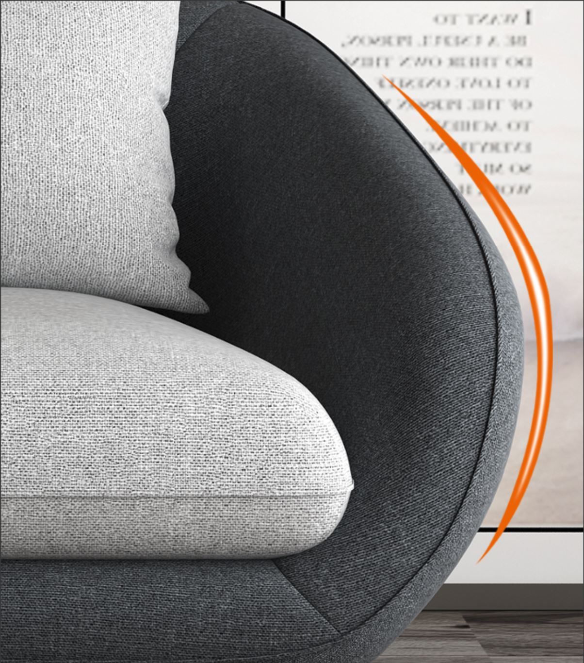 Canapé LLONA en tissu moderne et contemporain de style nordique