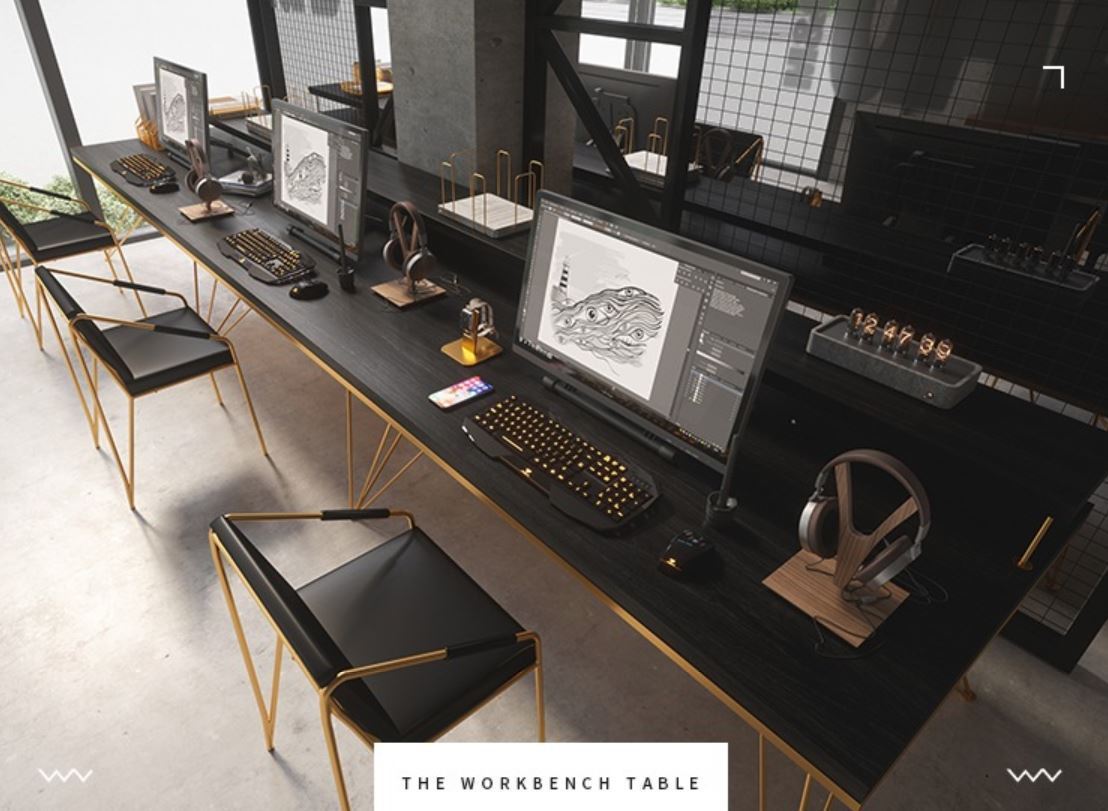 Camila Banc de travail de bureau moderne et élégant / Table de bureau / Table à manger / Table de café