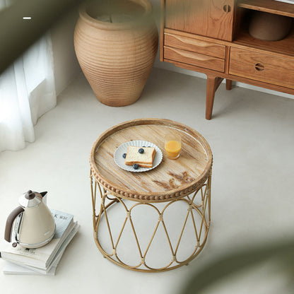 Table d'appoint ronde en rotin Herdis