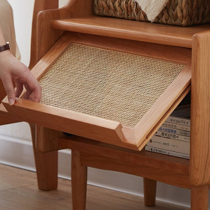 Table de chevet Hrasky 1 tiroir en bois massif 