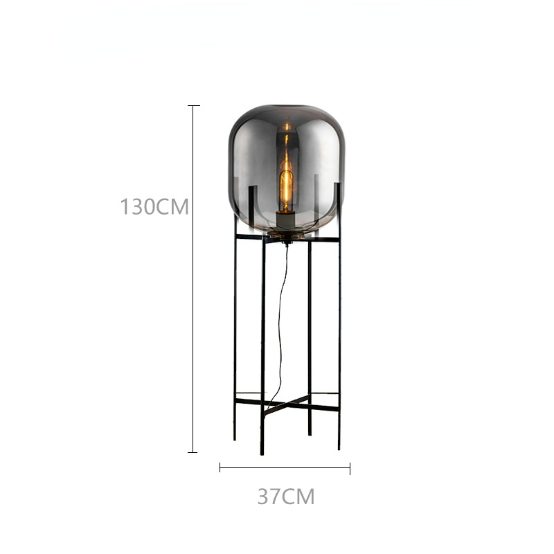 Lampe de sol/de table en verre Alden