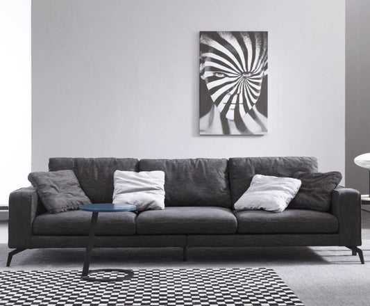 Canapé moderne en tissu BENCE avec pieds sur échasses