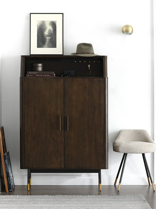 Buffet nordique en bois massif LAINEY Chicago HILTON, meuble à chaussures, porte-bouteilles et chiffons 