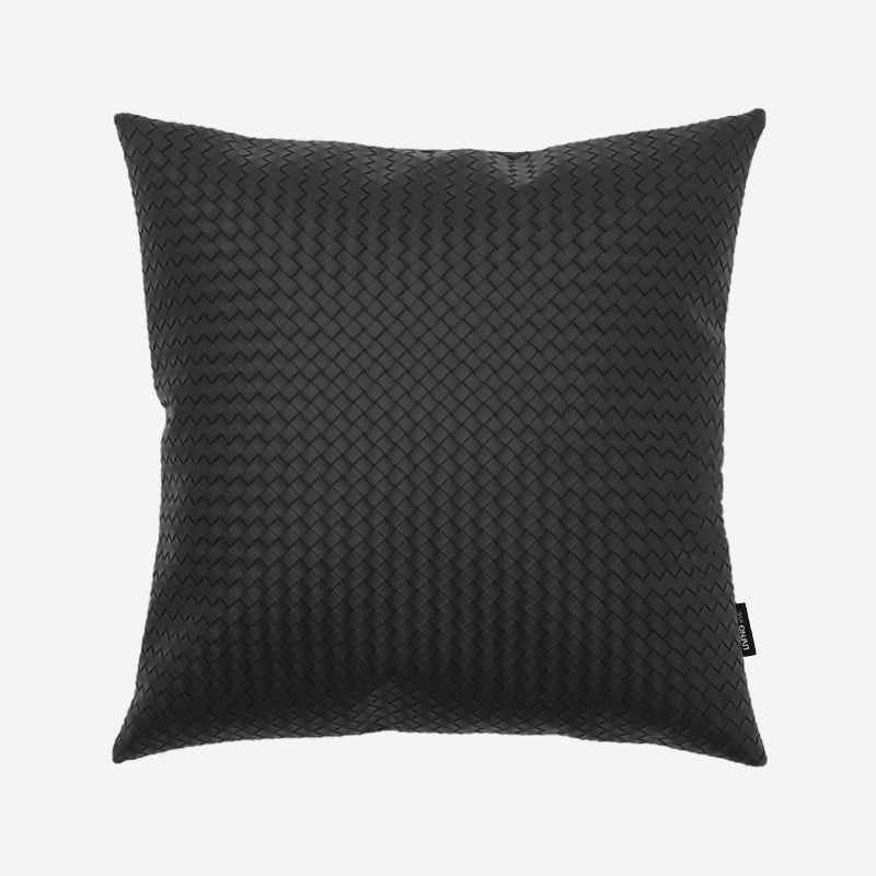 Housse de coussin et insert en cuir tressé