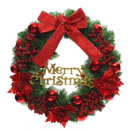 Couronne de Noël en faux pin et baies