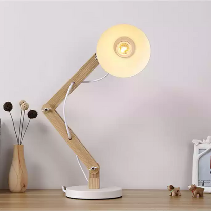 Lampe de bureau en bois massif Aalin