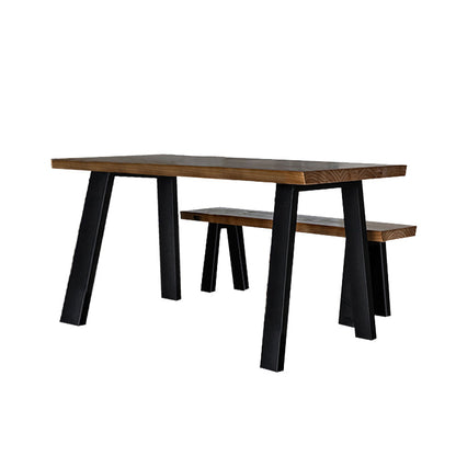 Ensemble table à manger et/ou chaise/banc en fer forgé et bois massif de style rétro nordique COOPER