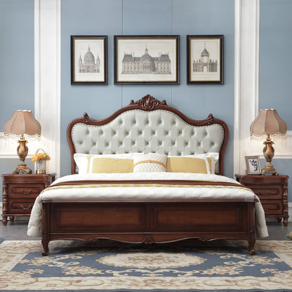 Lit KINSLEY Boston Hilton de luxe en bois massif américain (2 tailles de chevet disponibles)