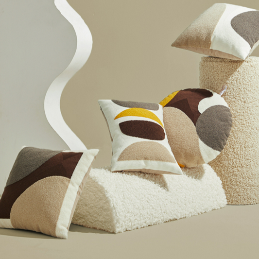 Housse de coussin et insert modernes à motif géométrique