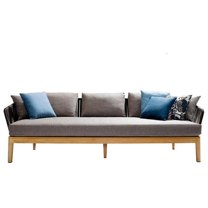 Canapé d'extérieur en rotin et bois massif Hawaii Hilton Nordic 