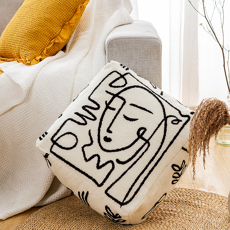 Pouf rond de sol Gaven