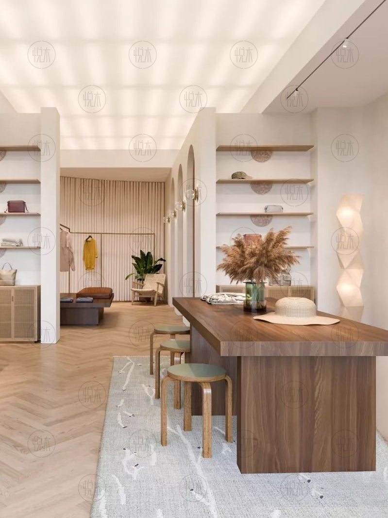 Table à manger BRADY en bois dur américain naturel avec bords naturels 