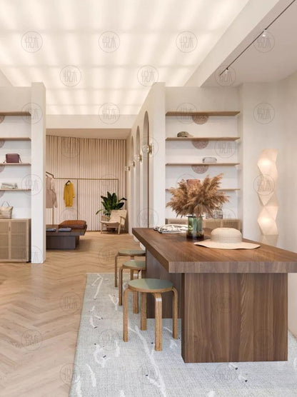 Table à manger BRADY en bois dur américain naturel avec bords naturels 