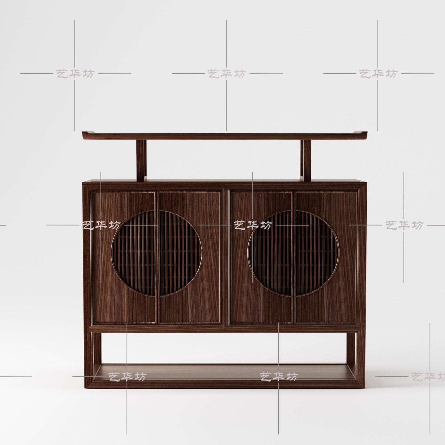 Buffet LUCILLE SHERATON, table d'autel, meuble d'entrée de style chinois