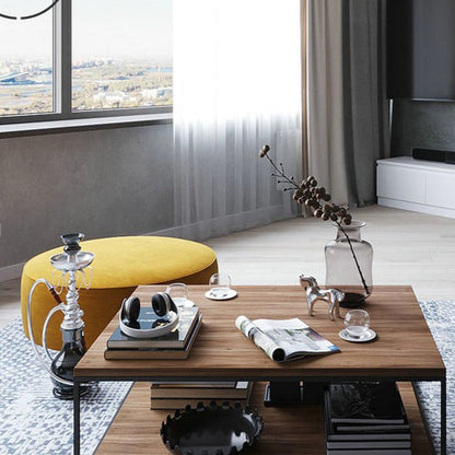 Geneviève RADISSON Table basse nordique rétro en bois massif (2 tailles, 4 couleurs)