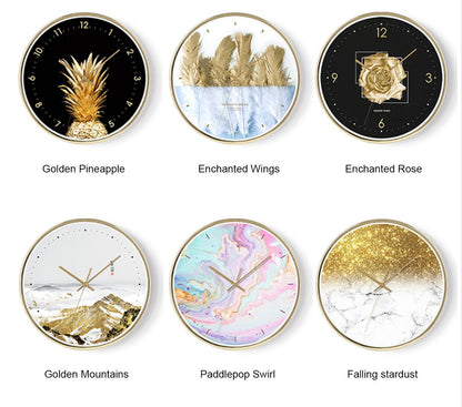 Horloge murale Pop Art MARCELLO Gold Series