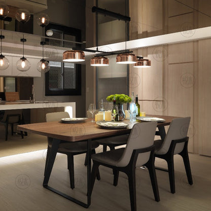 Table à manger nordique JOEL en bois massif et chaise minimaliste moderne 