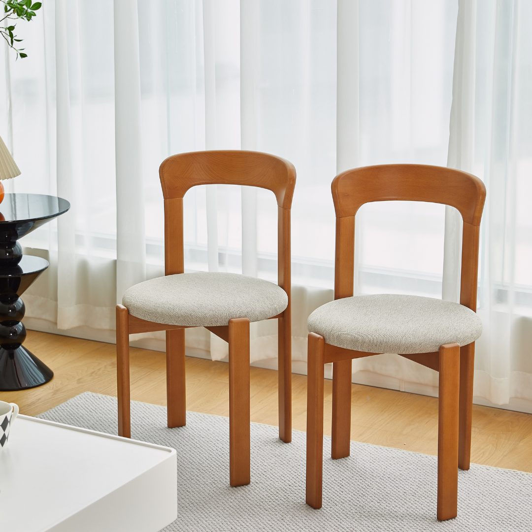 Chaise de salle à manger en bois massif Elkland (lot de 2)